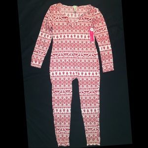 ShoSho One Piece Fleece Lined Pajamas Sz. L